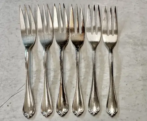 Wilkens Martin 6x Kuchengabel Muster #515 90er Silber Auflage 14,7 cm (2) TOP!