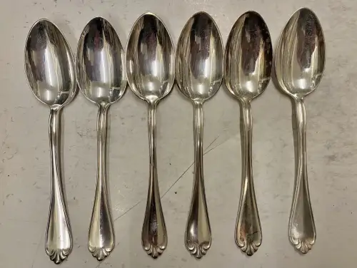 Wilkens Martin 6x Menülöffel Muster #515 90er Silber Auflage 21,2 cm (2) TOP!