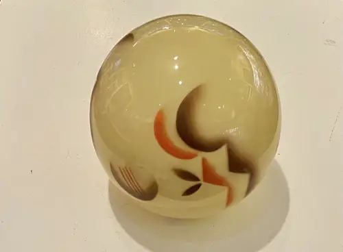 Art Deco Glas Spritzdekor Bauhaus Ära Lampenschirm Kugel 19 cm ca. 1930