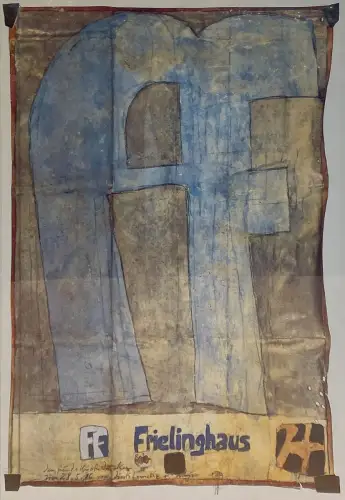 Horst Janssen "Frielinghaus" Plakat 1986 Offsetdruck 64x42cm handsigniert