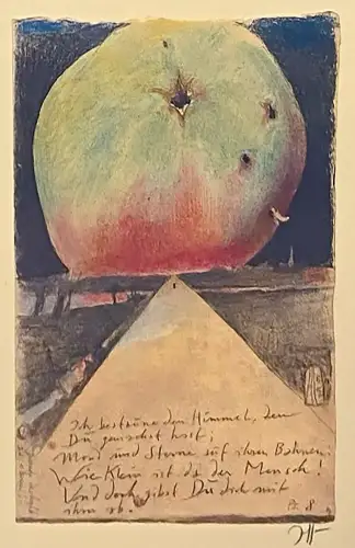 Horst Janssen "Ich bestaune den Himmel" Psalm 8 Offsetdruck 54x41cm handsigniert