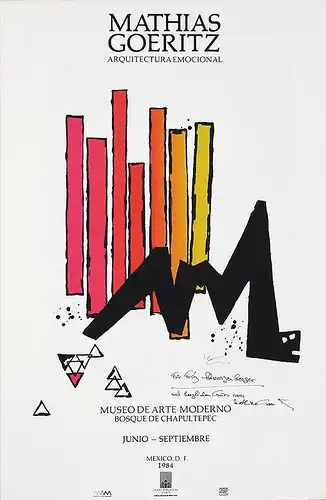 Mathias Goeritz. Arquitectura Emocional. Plakat Mexico 1984, signiert 