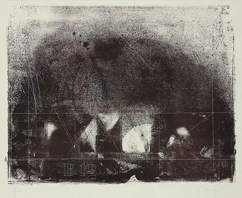 Anton Paul Kammerer. B 12. Abstrakte Farblithographie in Braun. 