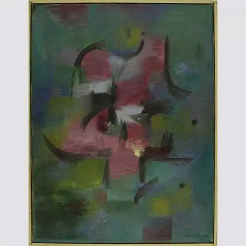 Undeutlich signiert Brevier, 1959. Abstrakte Komposition.