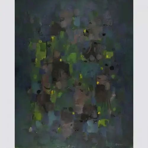 Undeutlich signiert Brevier, 1963. Abstrakte Komposition.