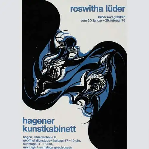 Roswitha Lüder. Ausstellung Hagener Kunstkabinett 1976, Holzschnitt