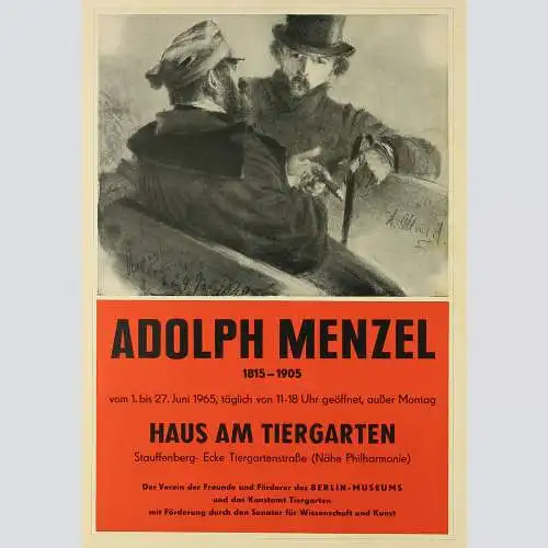 Adolph Menzel - Ausstellungsplakat 1965