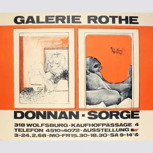 Peter Sorge / Leif Warren Donnan. Gemeinschaftsausstellung 1968. Signiert