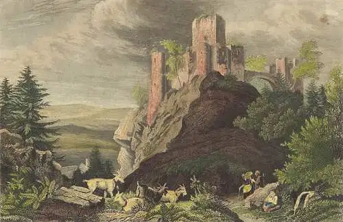 Frauenstein - Handkolorierter Stahlstich um 1840