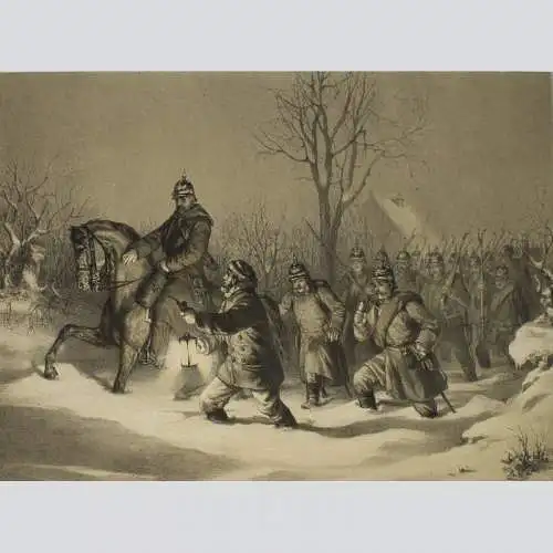 Scenen aus dem Kriegsleben in Schleswig. Marsch im Schnee, 1864