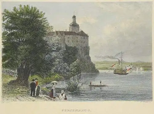 Persenbeug - Sehr schöne kolorierte Ansicht um 1850