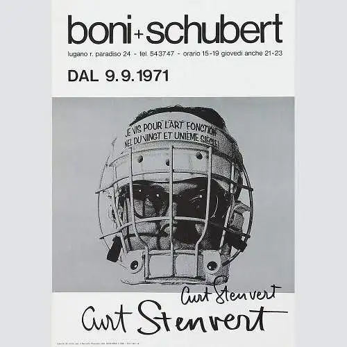 Curt Stenvert: Signiertes Ausstellungsplakat boni+schubert, Lugano 1971. 