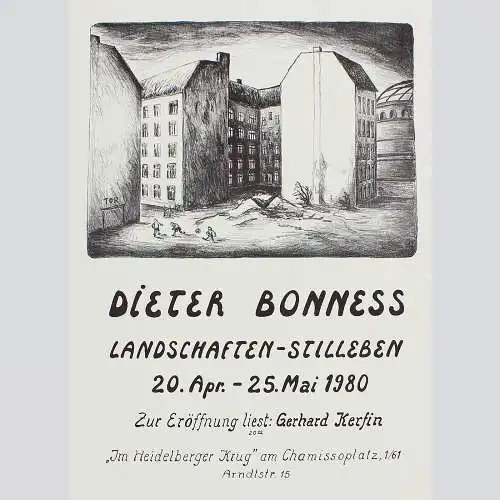 Dieter Bonness: Landschaften / Stilleben. Ausstellungsplakat 1980.