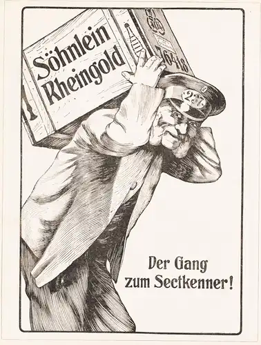 Historische Original-Reklame / Ganzseiten-Anzeige SÖHNLEIN RHEINGOLD SEKT von 1907