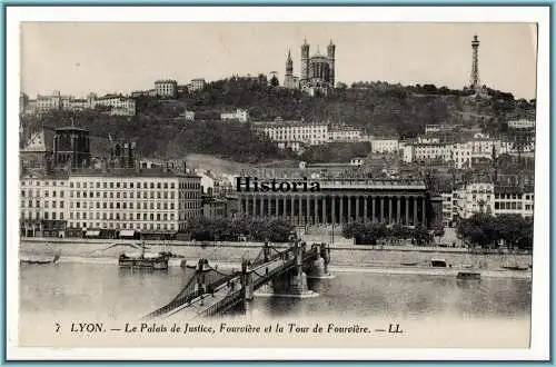 [Ansichtskarte] 7 Lyon - Le Palais  de Justice , Fourvière et la Tour de Fourvière - LL. 