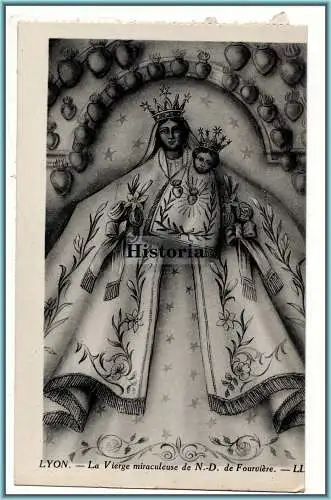 [Ansichtskarte] Lyon - La Vierge miraculeuse de Notre-Dame de Fourvière   - LL. 