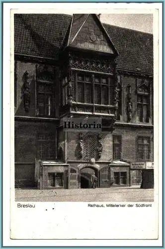 [Ansichtskarte] Breslau - Rathaus , Mittelerker der Südfront. 