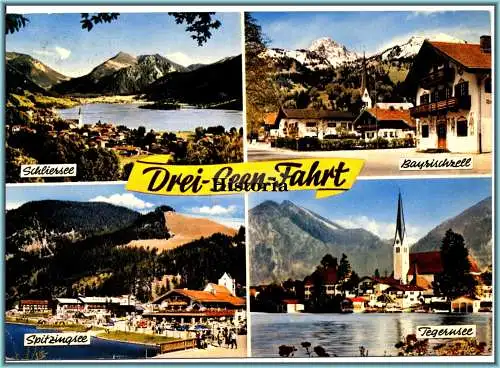 [Ansichtskarte] Drei-Seen-Fahrt - Schliersee Spitzingsee Tegernsee Bayrischzell. 