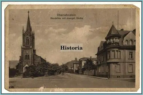 [Feldpostkarte] Oberlahnstein Nordallee mit evangel. Kirche. 