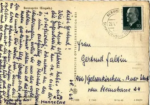[Ansichtskarte] Bermsgrün - Erzgebirge  - DDR 1969. 