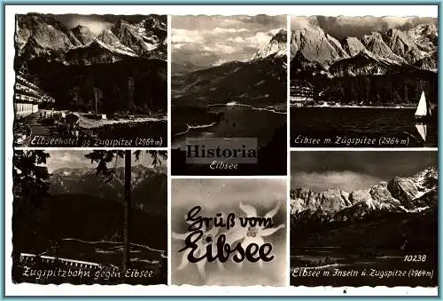[Ansichtskarte] Grüße vom Eibsee - Zugspitze. 