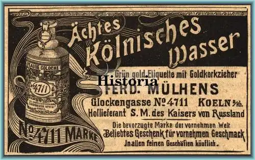 Original Anzeige / Reklame / Werbung 1898 - 4711 Ächtes Kölnisches Wasser - Ferdinand Mülhens - Köln