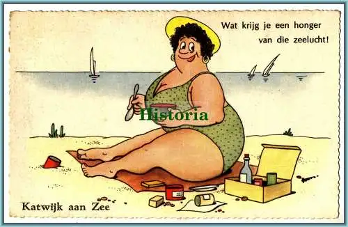 [Ansichtskarte] Katwijk aan Zee , Cartoon. 