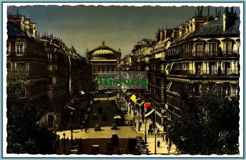 [Ansichtskarte] Paris - Avenue de l'Opera / Vue prise du Grand Hôtel du Louvre- 1959. 