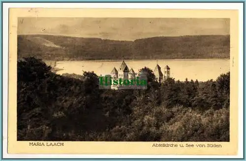 [Ansichtskarte] Maria Laach - Abteikirche u.See von Süden -  1926. 