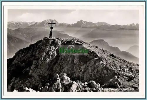 [Ansichtskarte] Zwieselkreuz mit Watzmann und Hochkönig / Zwieselalm mit Kaiser-Wilhelm-Haus. 