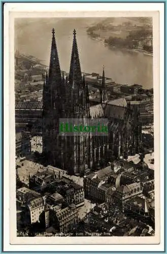 [Ansichtskarte] Köln am Rhein - Dom aus der Vogelschau. 