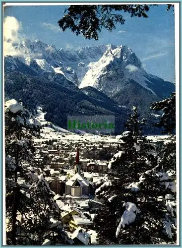 [Ansichtskarte] Garmisch-Partenkirchen gegen kleinen und großen Waxenstein und Zugspitze - 1971. 