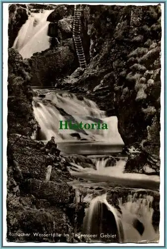 [Ansichtskarte] Rottacher Wasserfälle im Tergernseer Gebiet - 1956. 