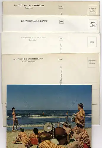 Keine Musik Sammlung 7 alte Schallplatten Postkarten um 1960 Rarität