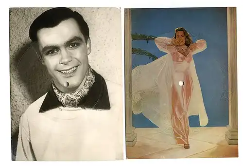 Keine Musik Sammlung 7 alte Schallplatten Postkarten um 1960 Rarität