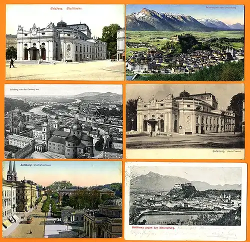 Österreich Alpen Salzburg Stadt Theater Festung 14 alte Postkarten 1900