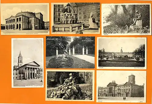 Karlsruhe Stadt Architektur Kirche  16 alte Postkarten Sammlung ab 1900