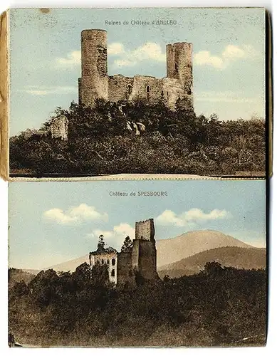 Elsaß Vogesen Ritter Burgen Ruinen Postkarten Leoporello Serie 1920