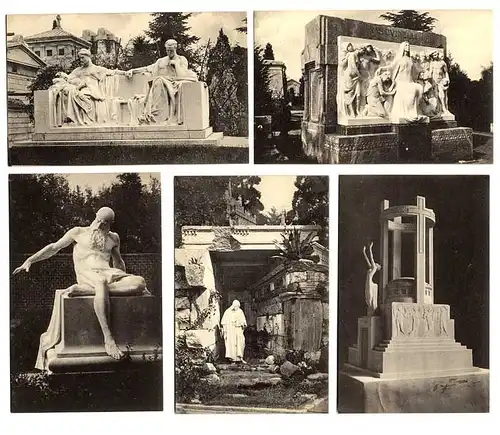 Italien Milano 28 alte Kunst Postkarten Monumente Denkmäler Plastik auf dem Cimitero Monumentale Zentralfriedhof in Mailand