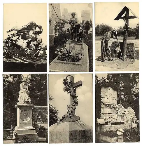 Italien Milano 28 alte Kunst Postkarten Monumente Denkmäler Plastik auf dem Cimitero Monumentale Zentralfriedhof in Mailand