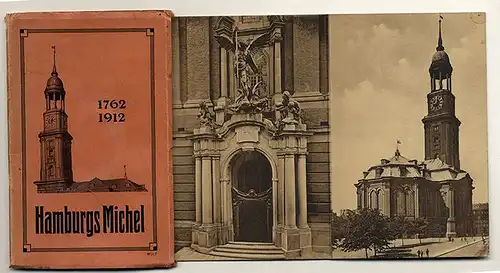 Hamburg Feuer Brand Michaelis Kirche Postkarten Leoporello Serie 1912