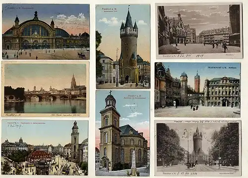 Hessen Frankfurt Main Alt Stadt Ansichten Straßen 25 alte Postkarten um 1900