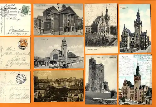 Hagen im Sauerland Innenstadt Rathaus Bahnhof Sammlung alter Postkarten ab 1900 