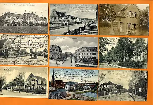 Gartenstadt Berlin Zehlendorf Sammlung von 18 alten Postkarten Stadtansichten Weltkrieg Feldpost 1917