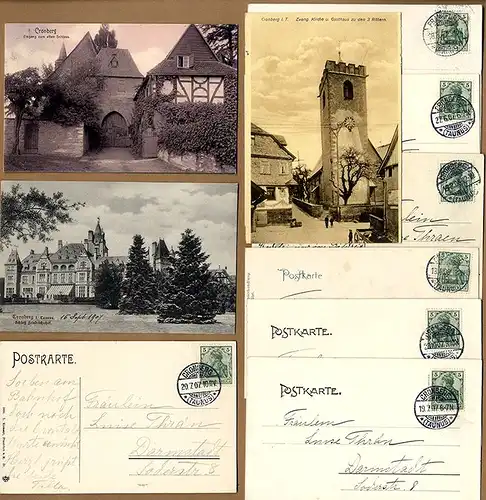 Hessen Taunus Kronberg Stadt Villa Schloss 19 alte Postkarten ab 1900