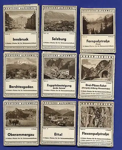Bayern Alpenwelt Reiseandenken 29 Huber Kleinbild Foto Serien Mini Postkarten