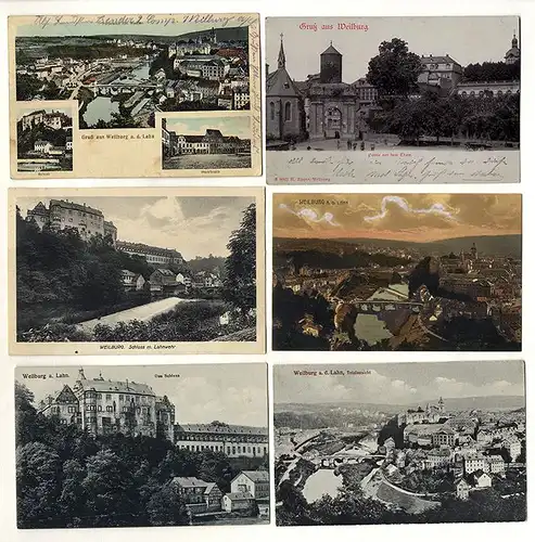 Weilburg Lahn Stadt Schloss Panorama 10 alte Postkarten ab 1900