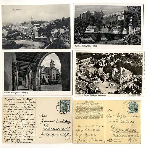 Weilburg Lahn Stadt Schloss Panorama 10 alte Postkarten ab 1900