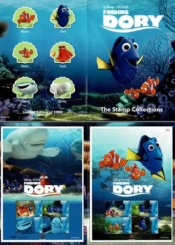 PERSONALIZED SHEET: Disney - PIXAR -Finding Dory -PS(053-054)-FL(I)- (MNH)