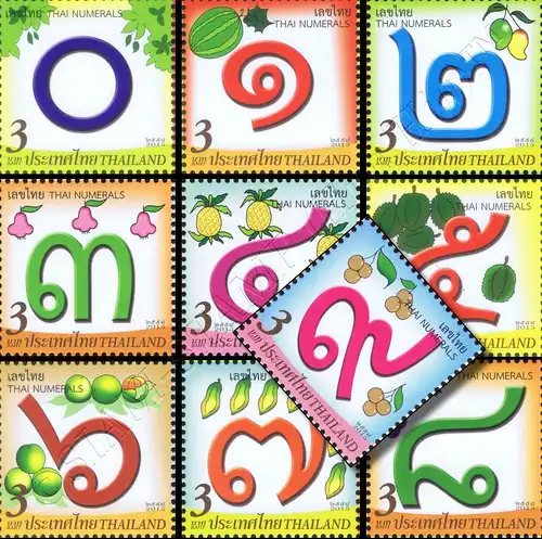 Thai Digits from 0 to 9 (MNH)